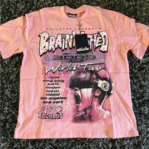 Pink Short Sleeve Tee with Bold Graphic Design